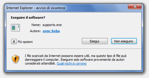 Windows Vista/7 - finestra per ila conferma dell'avvio del programma