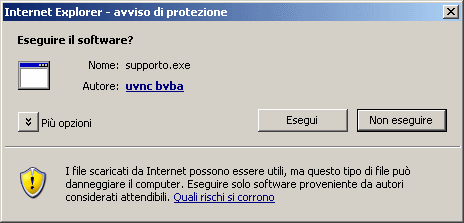 Windows XP - finestra per ila conferma dell'avvio del programma